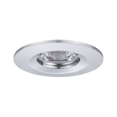 Round recessed LED spotlight in white plastic with clear glass for modern room lighting