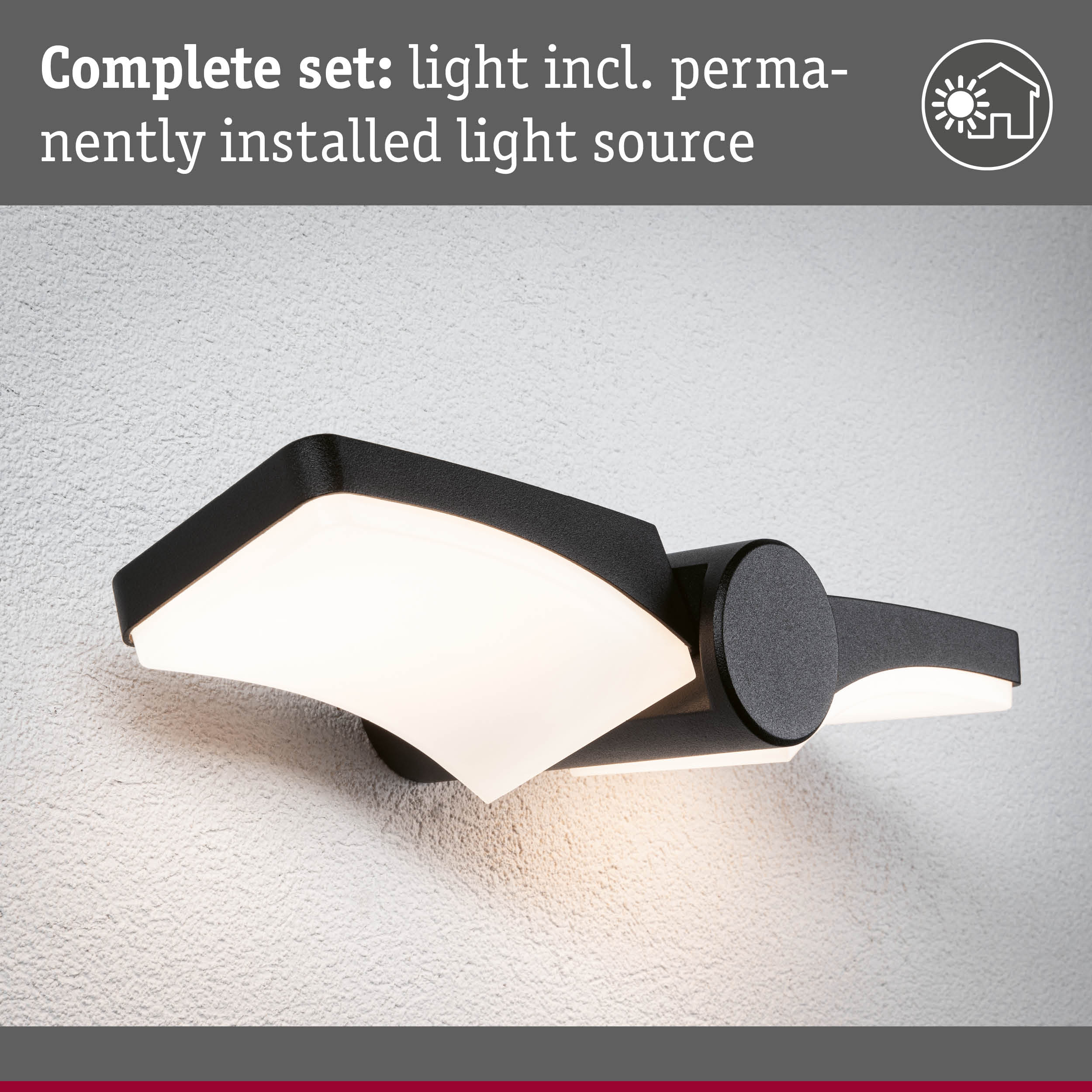 Black LED ceiling light with white plastic diffuser for modern indoor lighting solutions