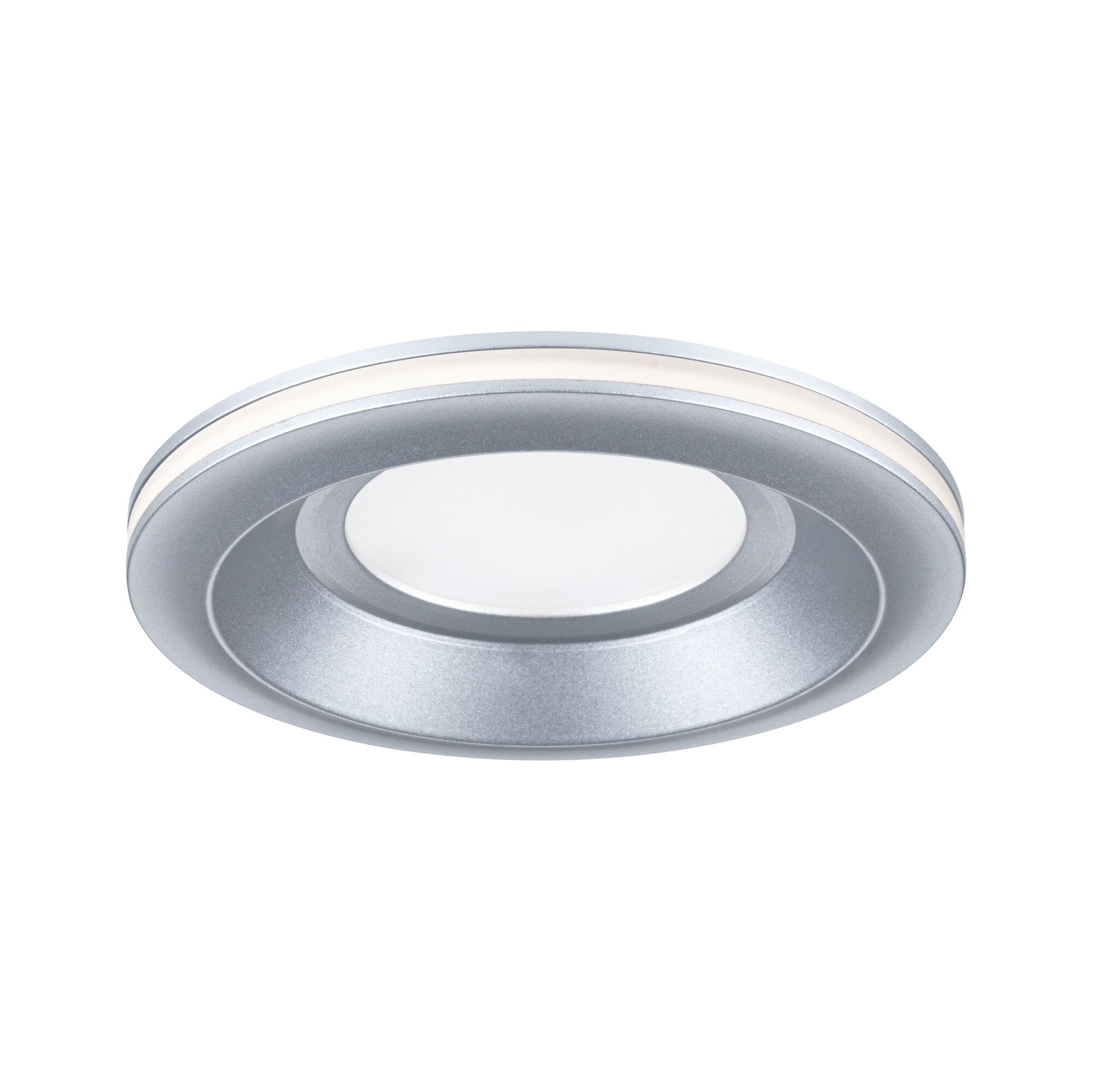 Rundes LED-Einbauleuchte aus silbernem Aluminium mit weißem Licht für moderne Raumbeleuchtung