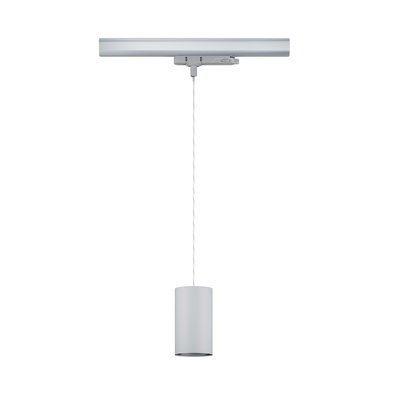 Moderner weißer Aluminium-Pendelleuchte mit zylindrischem Design für Schienensysteme
