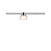 Modern chrome ceiling light with frosted glass, perfect for stylish home lighting solutions