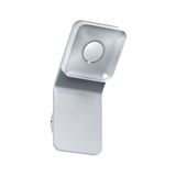 Moderner silberner LED-Wandleuchter aus Metall mit quadratischem Leuchtkopf für Innenbeleuchtung
