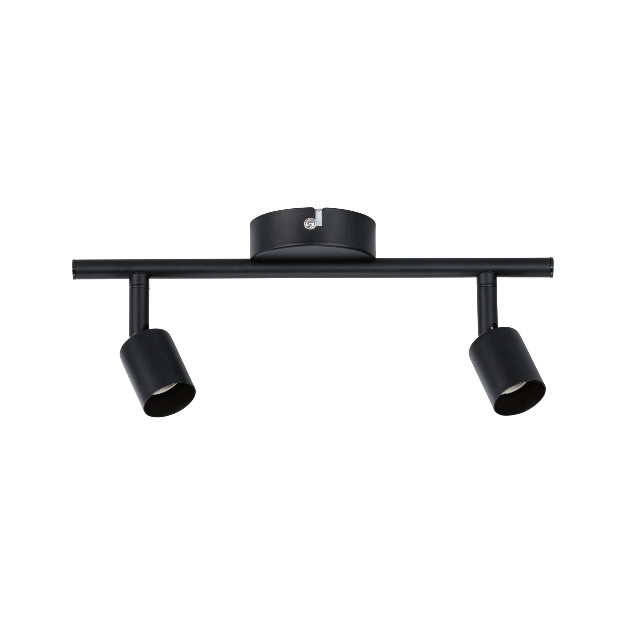 Spot de plafond moderne en métal noir avec deux têtes réglables pour un éclairage ciblé