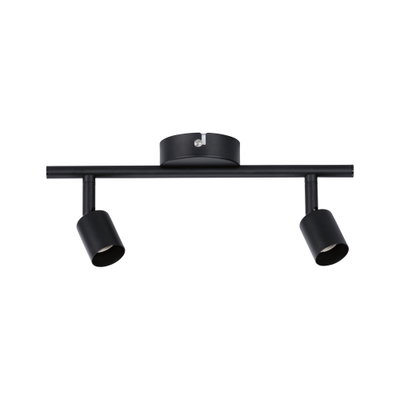 Spot de plafond moderne en métal noir avec deux têtes réglables pour un éclairage ciblé