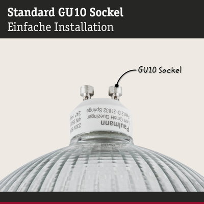 Standard GU10 Sockel mit einfacher Installation für LED-Lampen mit klarem Glas und Metallfassung