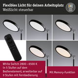 Schwarze LED-Schreibtischlampe mit dimmbarer Weißlichtsteuerung und Fernbedienung für flexibles Arbeitslicht