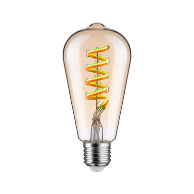 LED-Filament-Glühbirne mit Spirale in Bernsteinfarben und E27-Fassung für dekorative Beleuchtung