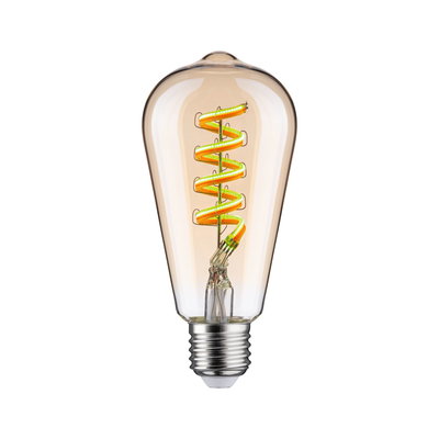 Ampoule LED filament ambre avec spirale et culot E27 pour éclairage décoratif au style vintage