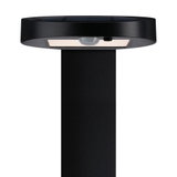 Lampe solaire noire en métal avec détecteur de mouvement et LED pour éclairage extérieur