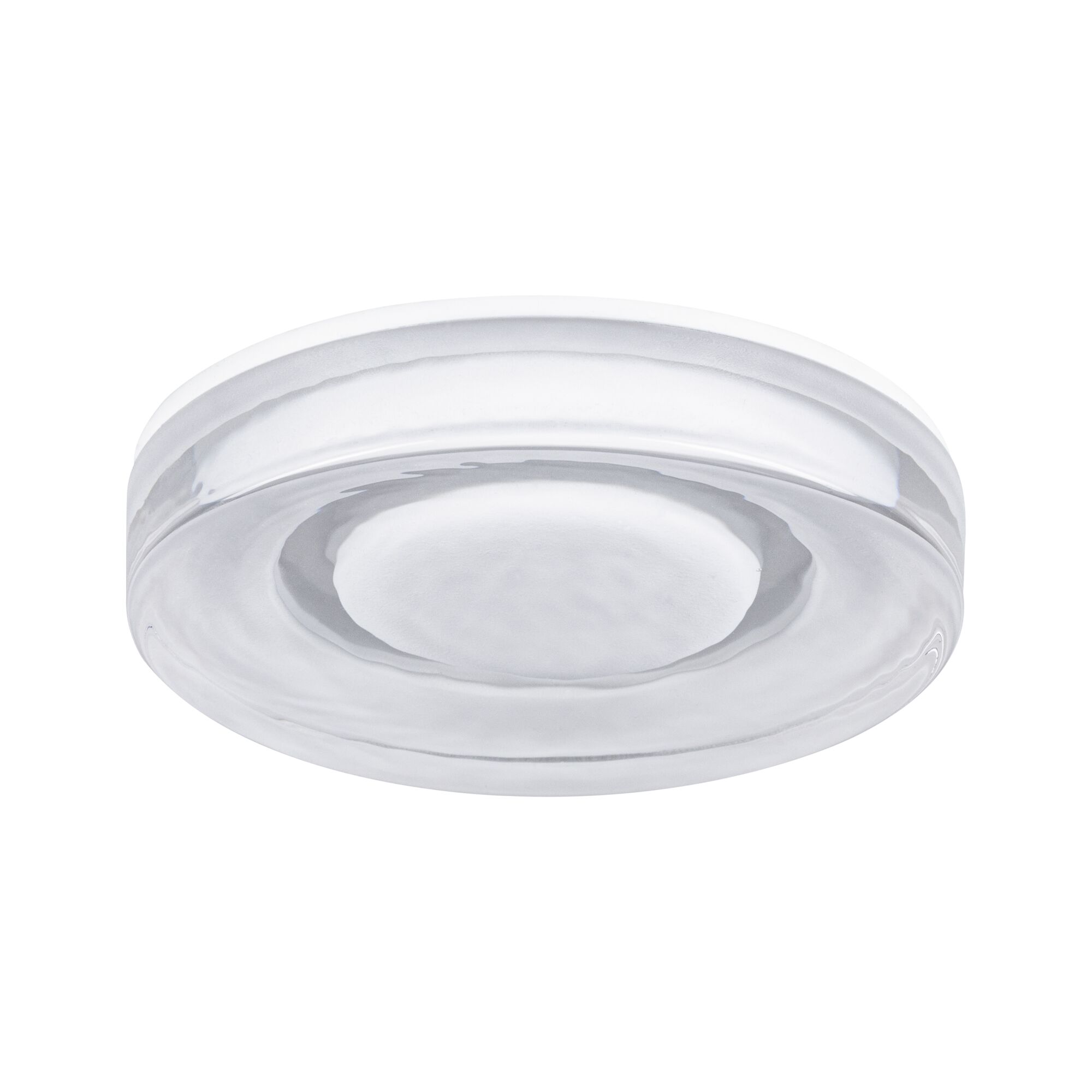 Plafonnier rond en verre blanc transparent pour un éclairage intérieur moderne