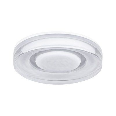 Plafonnier rond en verre blanc transparent pour un éclairage intérieur moderne