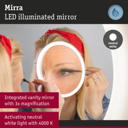 Mirra LED illuminated vanity mirror with 3x magnification and neutral white 4000K light for makeup