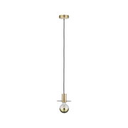 Brass pendant lamp with black cable and decorative bulb for modern lighting design