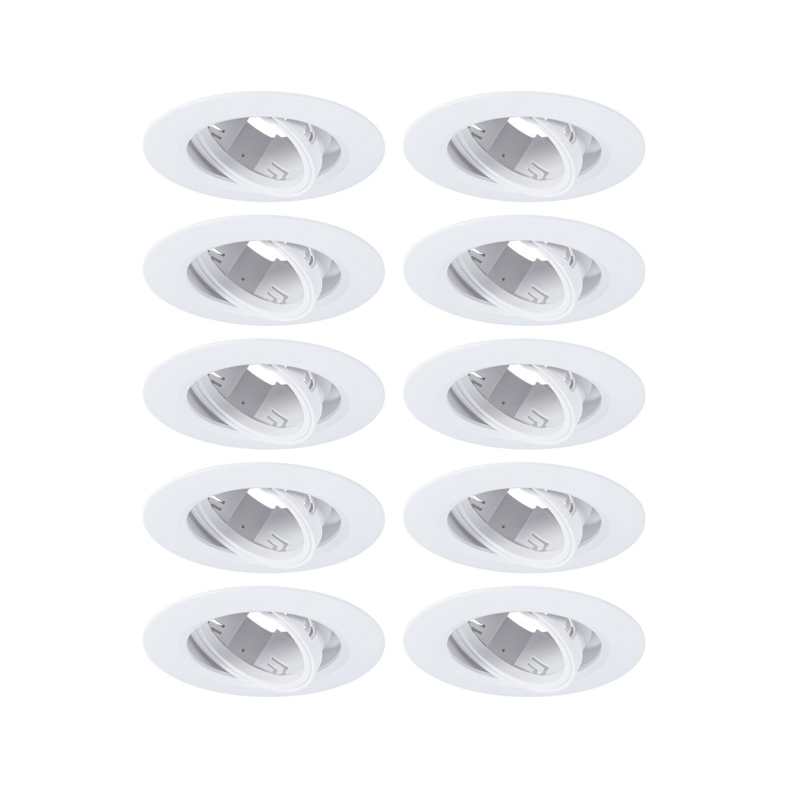 Recessed luminaire 10 pack Swivelling round 90mm 30° GU10 max. 10x10W 230V dimmable White