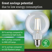 Energy-saving clear glass LED light bulb with silver base for efficient sustainable lighting