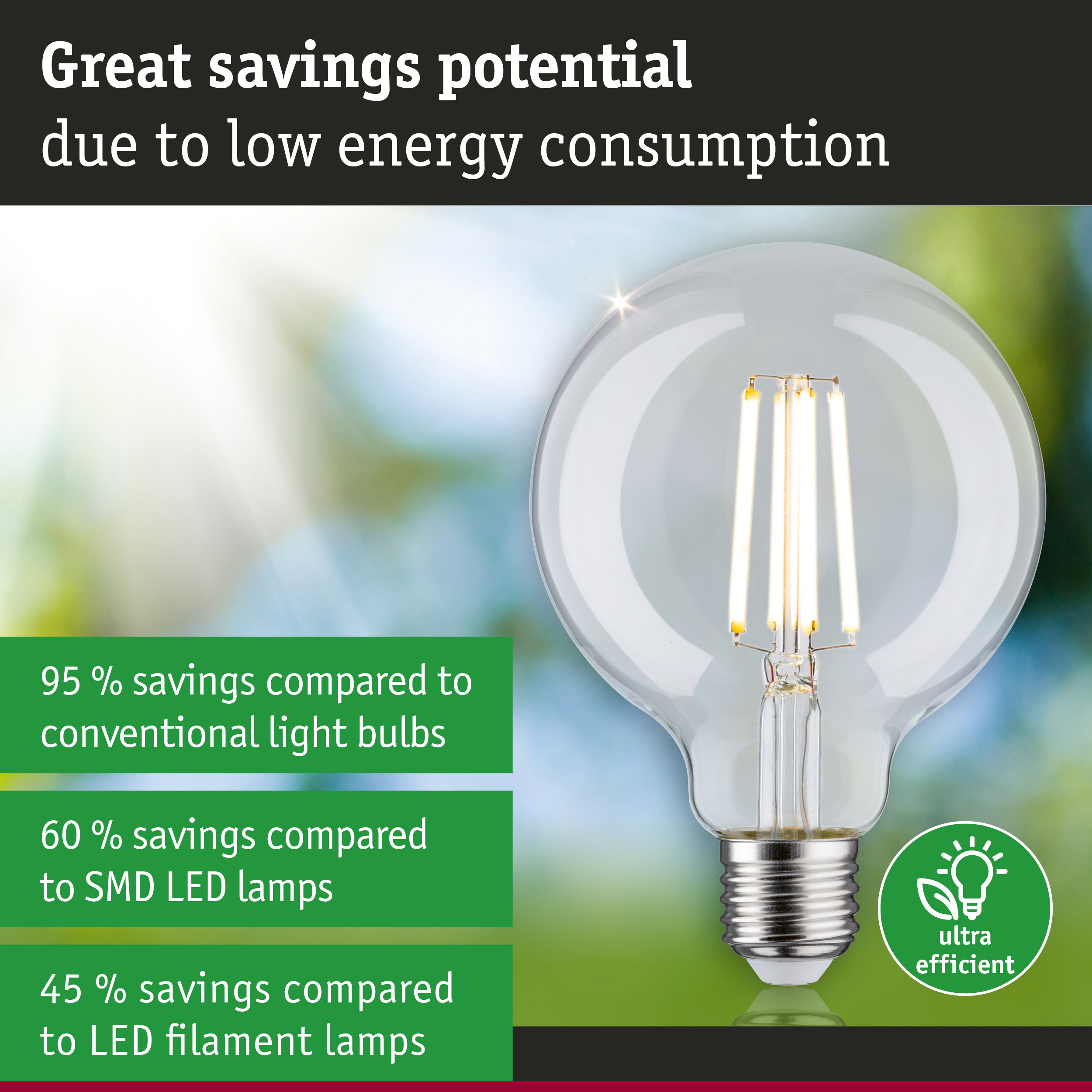 Energy-saving clear glass LED light bulb with silver base for efficient sustainable lighting