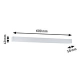 Applique murale LED blanche en aluminium 600x40x58 mm au design épuré pour éclairage intérieur