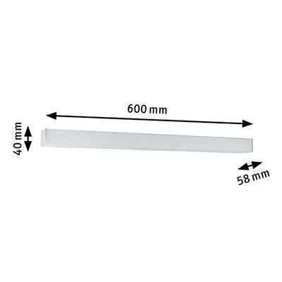 Weißer LED-Wandaufbauleuchte aus Aluminium 600x40x58 mm mit klarer Linienführung für Innenbeleuchtung