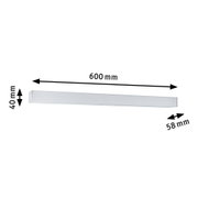 Applique murale LED blanche en aluminium de 600 mm de long et 40 mm de haut pour éclairage intérieur moderne