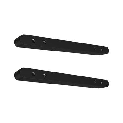 Two black aluminum wall lights with rounded ends and screws for modern indoor lighting solutions