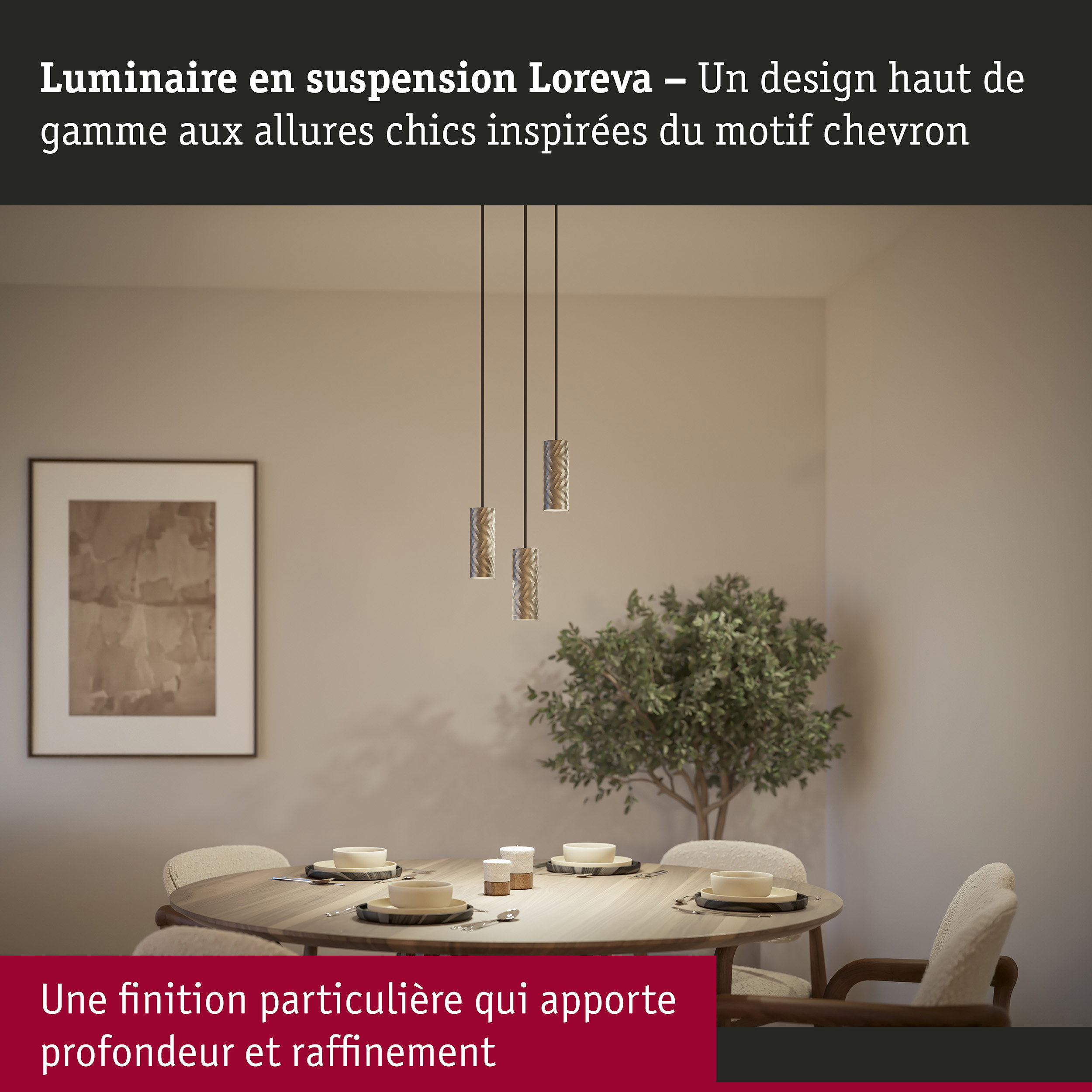 Luminaire en suspension Loreva GU10 max. 10W Titanium Métal