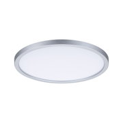 Rundes LED-Deckenlicht mit silbernem Aluminiumrahmen und weißem Diffusor für moderne Raumbeleuchtung