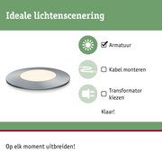 Ronde LED-inbouwspot met zilveren metalen rand en warm wit licht voor moderne kamerverlichting