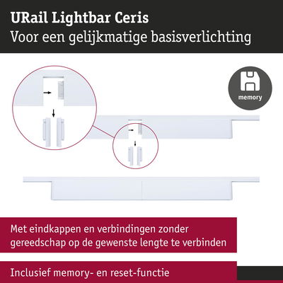 Witte URail Lightbar Ceris aluminium lichtbalk met memory- en resetfunctie voor gelijkmatige basisverlichting