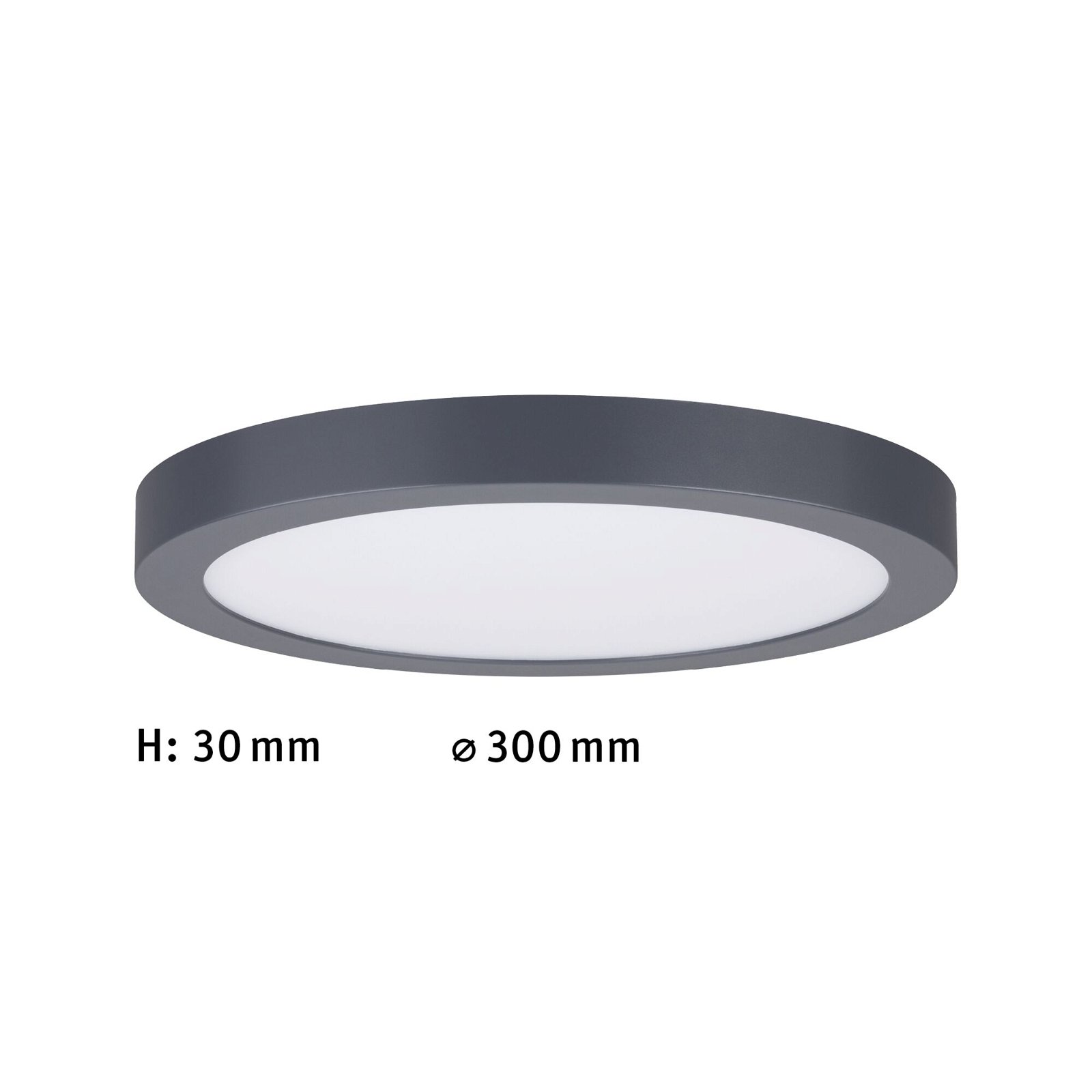 LED Panel Abia round 300mm 22W 2200lm 2700K Dark grey