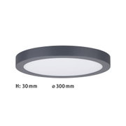 Rundes LED-Deckenlicht mit schwarzem Metallrahmen und weißem Diffusor, 30 mm hoch, 300 mm Durchmesser