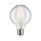 Clear LED filament bulb with E27 base for energy-efficient lighting and vintage style