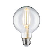 Klarer LED-Glühbirne mit sichtbaren Filamenten und E27-Fassung für energiesparende Beleuchtung