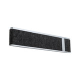 Modern wall lamp with black felt cover and silver aluminum frame for stylish room lighting