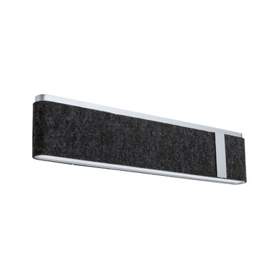 Moderne Wandlampe mit schwarzem Filzbezug und silbernem Aluminiumrahmen für stilvolle Raumbeleuchtung