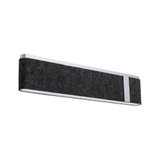 Modern wall lamp with black felt cover and silver aluminum frame for stylish room lighting