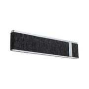 Modern wall lamp with black felt cover and silver aluminum frame for stylish room lighting