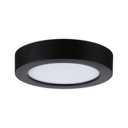 Plafonnier LED rond en métal noir avec diffuseur blanc pour éclairage intérieur moderne