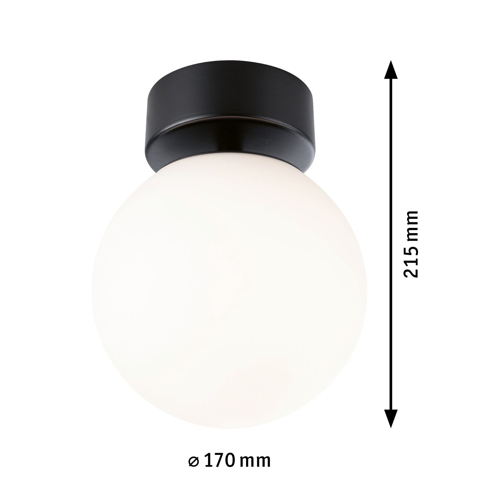 Selection Bathroom LED-plafondlamp Gove IP44 3000K 900lm 230V 9W Zwart mat/Satijn