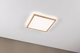 Square ceiling light with wooden frame and warm white LED for modern home lighting design