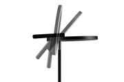 Black metal LED floor lamp with adjustable head for modern home lighting