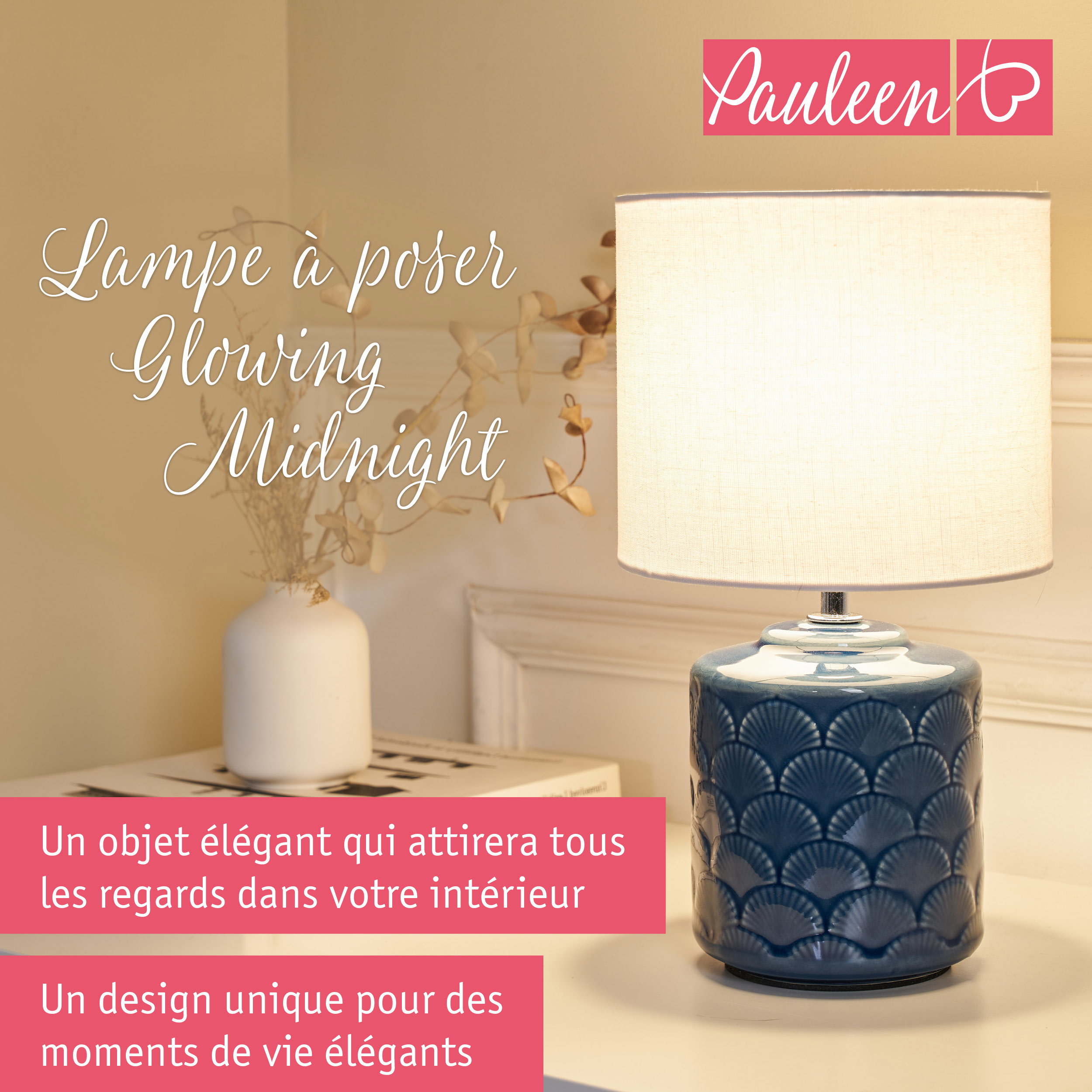 Paulmann Pauleen Lampe à poser Glowing Midnight E14 max. 20W Bleu/Blanc