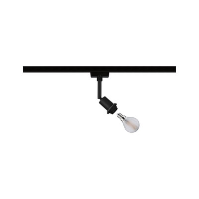 Black track light with detachable glass bulb for versatile lighting solutions in interiors