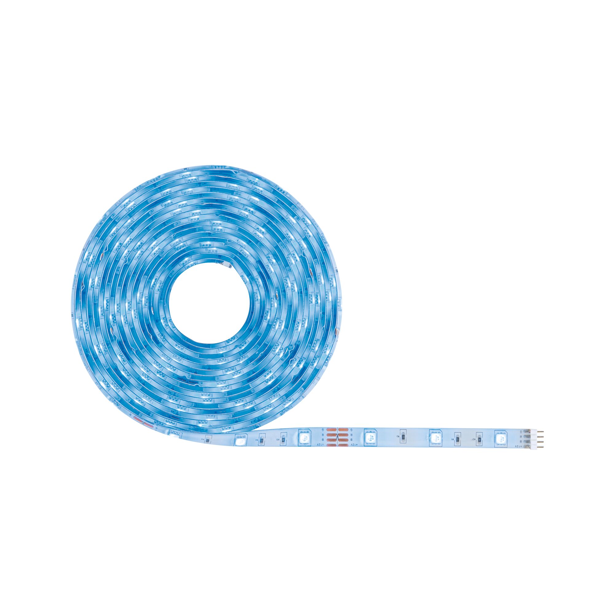 Flexible blue LED strip light with transparent coating for versatile lighting applications