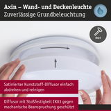 Axin Wand- und Deckenleuchte mit satinweißem Kunststoff-Diffusor und IK03 Stoßfestigkeit für Grundbeleuchtung