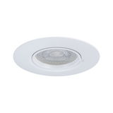 Rundes weißes Einbau-LED-Spotlicht mit klarem Glas und schwenkbarem Design für moderne Innenbeleuchtung