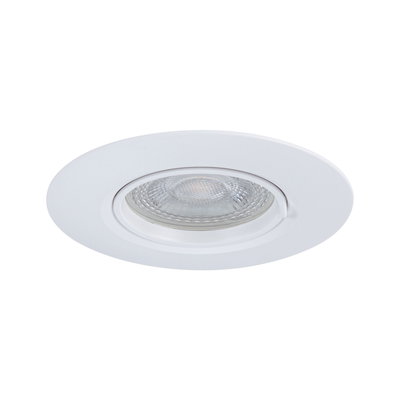 Round white recessed LED spotlight with clear glass and adjustable design for modern indoor lighting