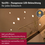 VariFit LED-Wandbeleuchtung in warmweiß für Treppenhaus mit quadratischen Leuchtflächen und effizienter Raumbeleuchtung