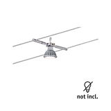 Moderner Seilstrahler aus grauem Metall mit verstellbarem Spot, LED-Leuchte nicht enthalten