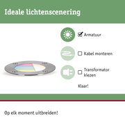 Ronde inbouwspot van roestvrij staal met kleurveranderend glas voor flexibele verlichting