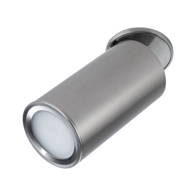 Modern ceiling spotlight in brushed stainless steel with round design for accent lighting